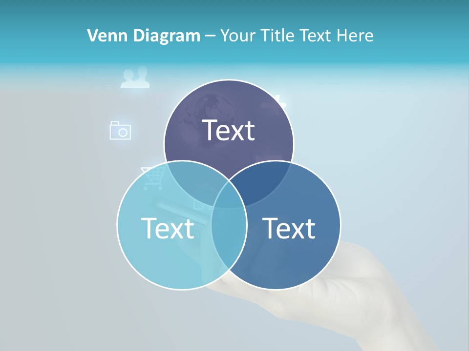 A Person Holding A Cell Phone With Icons Coming Out Of It PowerPoint Template