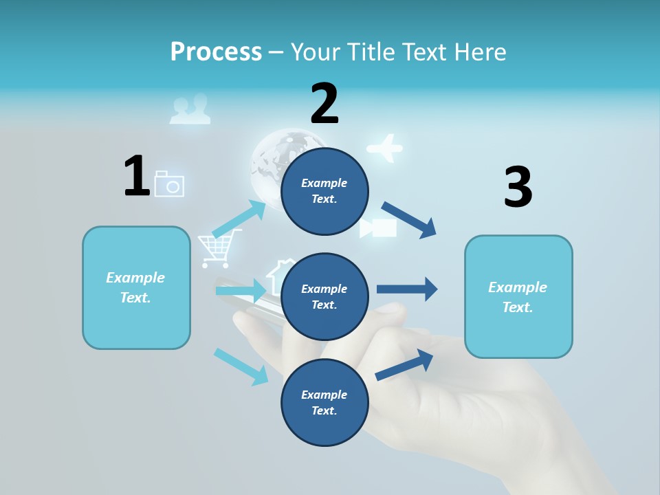 A Person Holding A Cell Phone With Icons Coming Out Of It PowerPoint Template