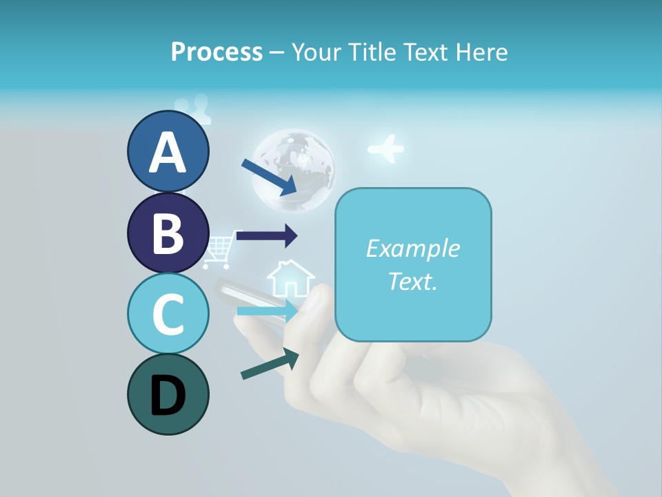 A Person Holding A Cell Phone With Icons Coming Out Of It PowerPoint Template