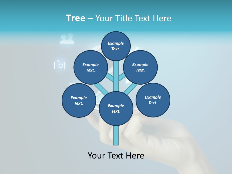 A Person Holding A Cell Phone With Icons Coming Out Of It PowerPoint Template