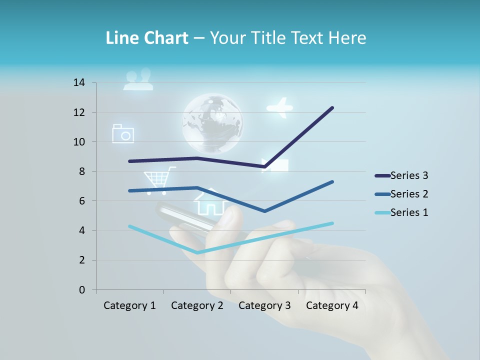 A Person Holding A Cell Phone With Icons Coming Out Of It PowerPoint Template
