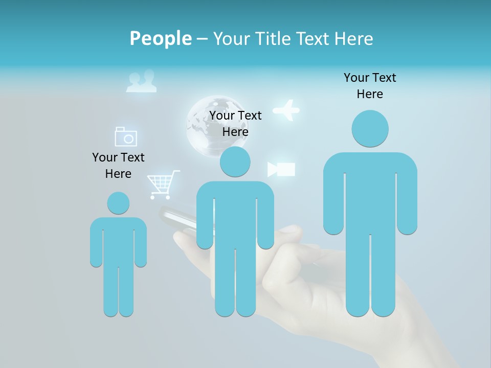 A Person Holding A Cell Phone With Icons Coming Out Of It PowerPoint Template