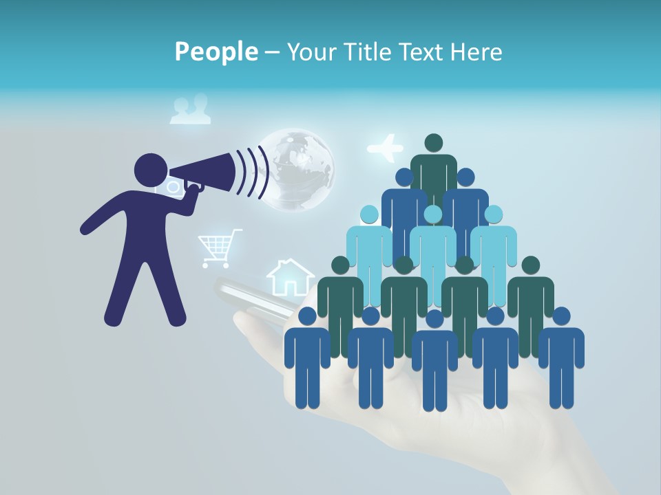 A Person Holding A Cell Phone With Icons Coming Out Of It PowerPoint Template