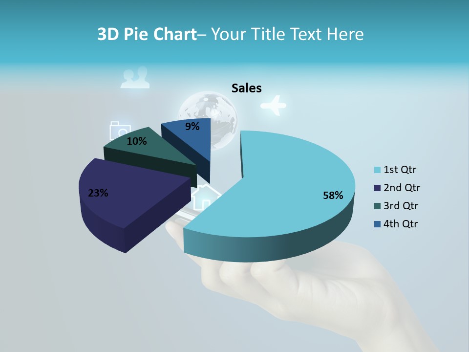 A Person Holding A Cell Phone With Icons Coming Out Of It PowerPoint Template