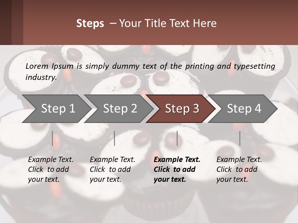 A Plate Of Chocolate Cupcakes With White And Brown Frosting PowerPoint Template