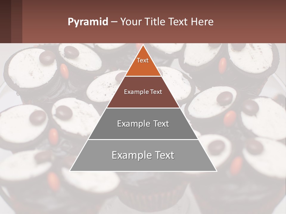 A Plate Of Chocolate Cupcakes With White And Brown Frosting PowerPoint Template