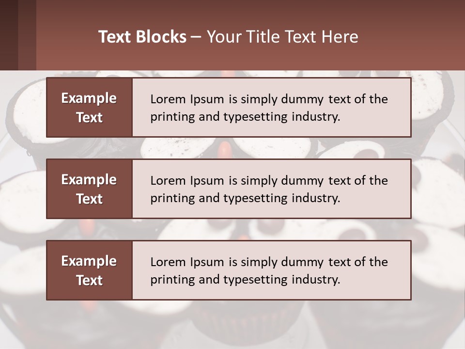 A Plate Of Chocolate Cupcakes With White And Brown Frosting PowerPoint Template