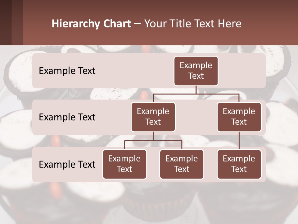 A Plate Of Chocolate Cupcakes With White And Brown Frosting PowerPoint Template