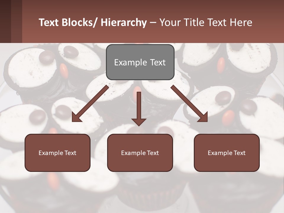 A Plate Of Chocolate Cupcakes With White And Brown Frosting PowerPoint Template