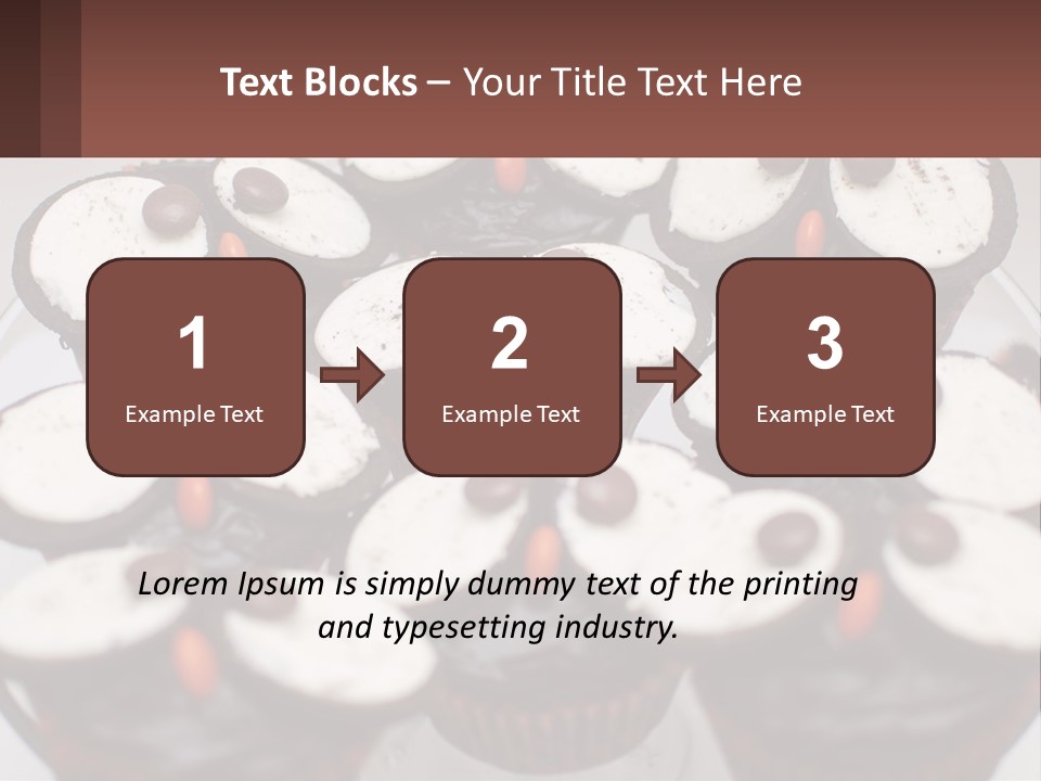 A Plate Of Chocolate Cupcakes With White And Brown Frosting PowerPoint Template