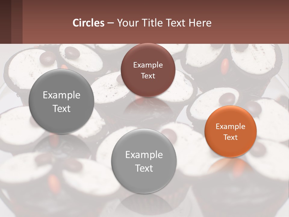 A Plate Of Chocolate Cupcakes With White And Brown Frosting PowerPoint Template