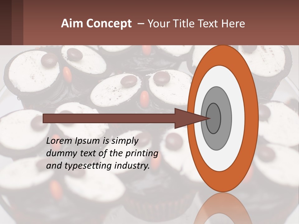 A Plate Of Chocolate Cupcakes With White And Brown Frosting PowerPoint Template