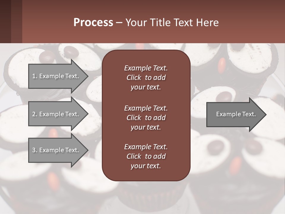 A Plate Of Chocolate Cupcakes With White And Brown Frosting PowerPoint Template