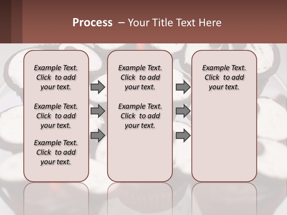 A Plate Of Chocolate Cupcakes With White And Brown Frosting PowerPoint Template