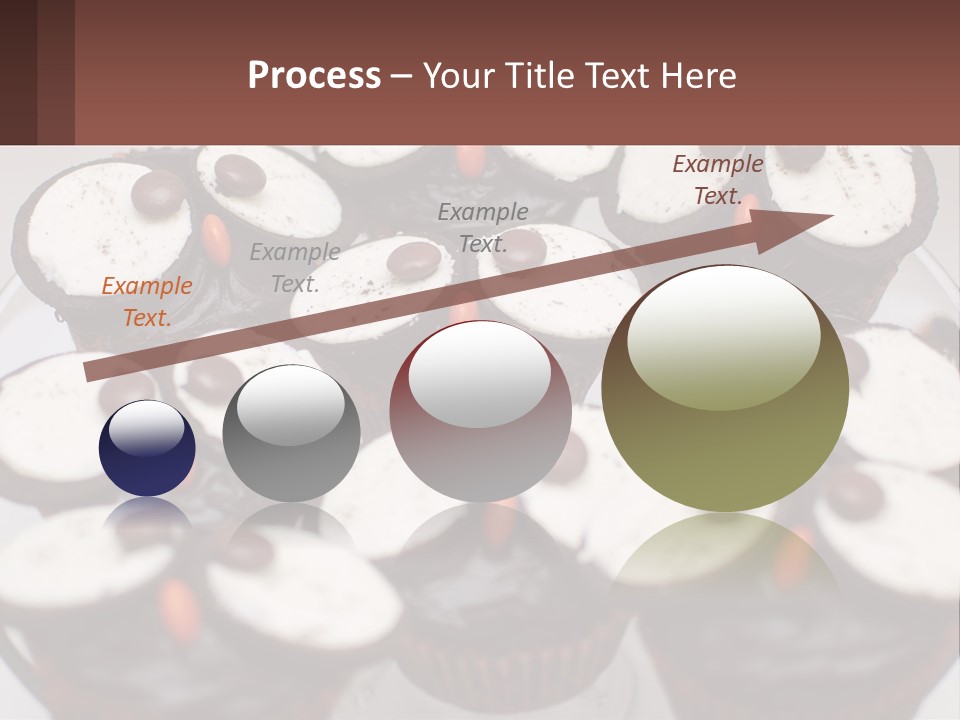 A Plate Of Chocolate Cupcakes With White And Brown Frosting PowerPoint Template