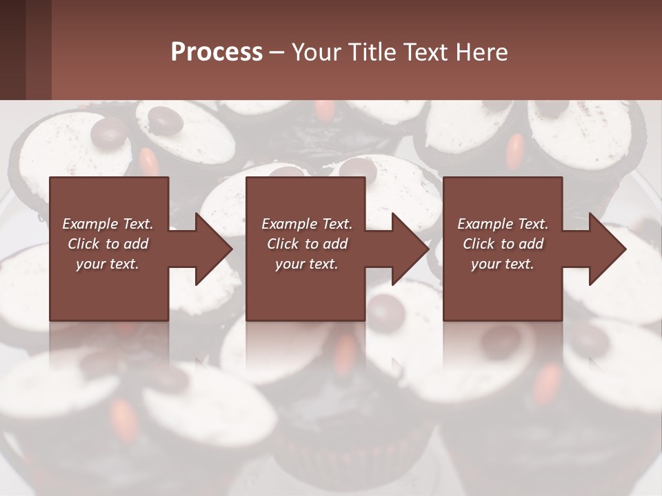 A Plate Of Chocolate Cupcakes With White And Brown Frosting PowerPoint Template