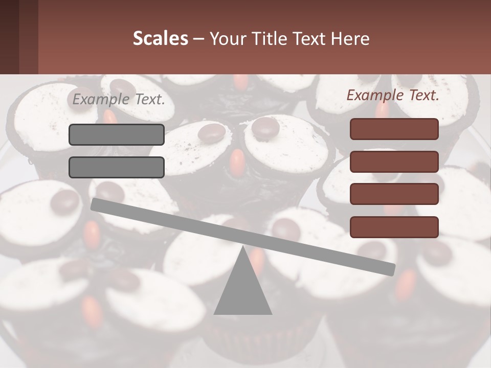 A Plate Of Chocolate Cupcakes With White And Brown Frosting PowerPoint Template