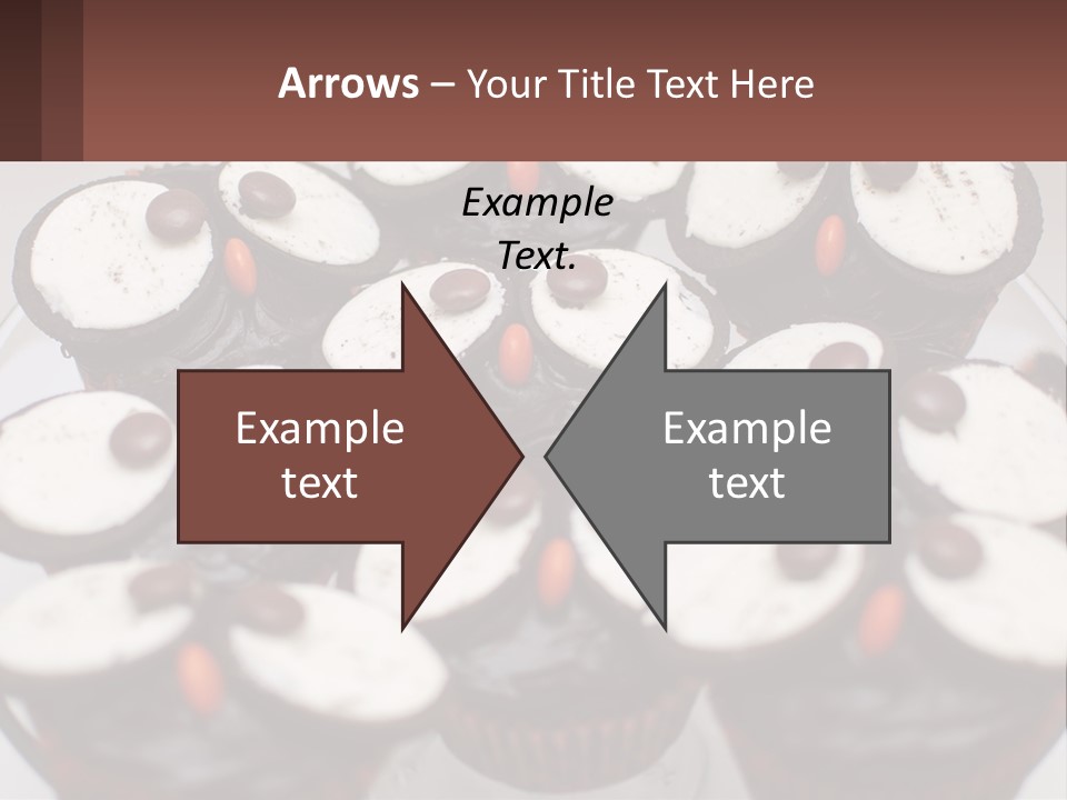 A Plate Of Chocolate Cupcakes With White And Brown Frosting PowerPoint Template