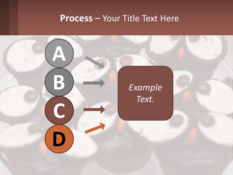 A Plate Of Chocolate Cupcakes With White And Brown Frosting PowerPoint Template