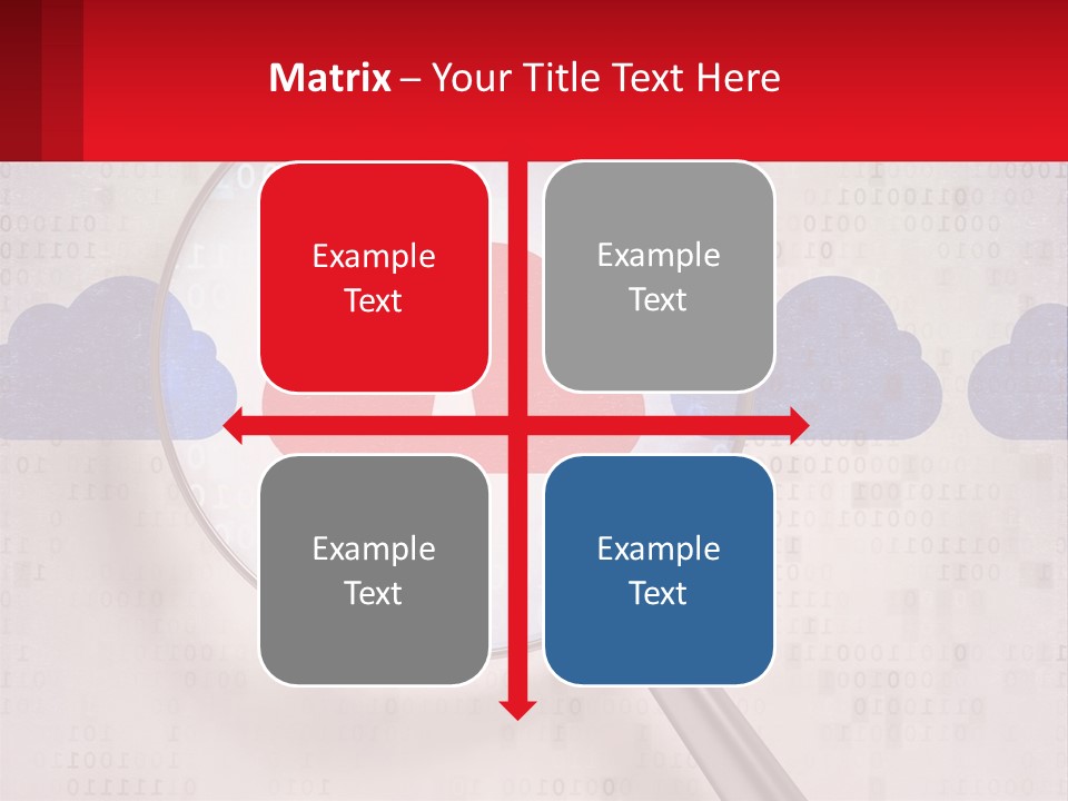 A Magnifying Glass With A Red Cloud On It PowerPoint Template