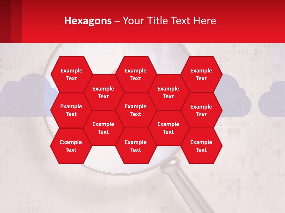 A Magnifying Glass With A Red Cloud On It PowerPoint Template