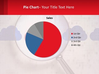 A Magnifying Glass With A Red Cloud On It PowerPoint Template