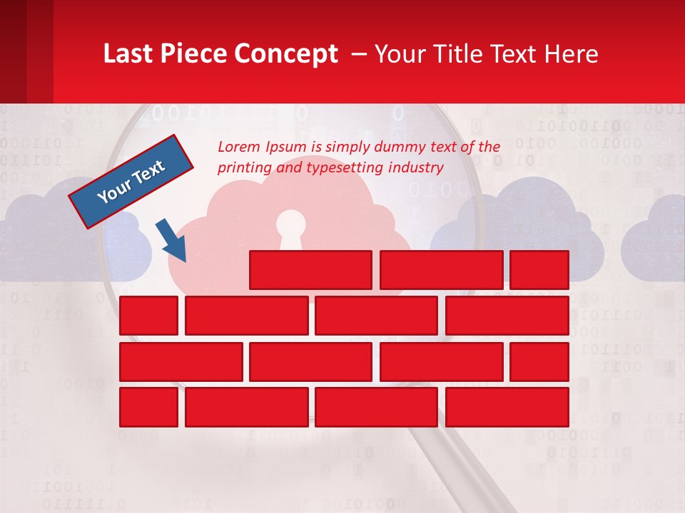 A Magnifying Glass With A Red Cloud On It PowerPoint Template