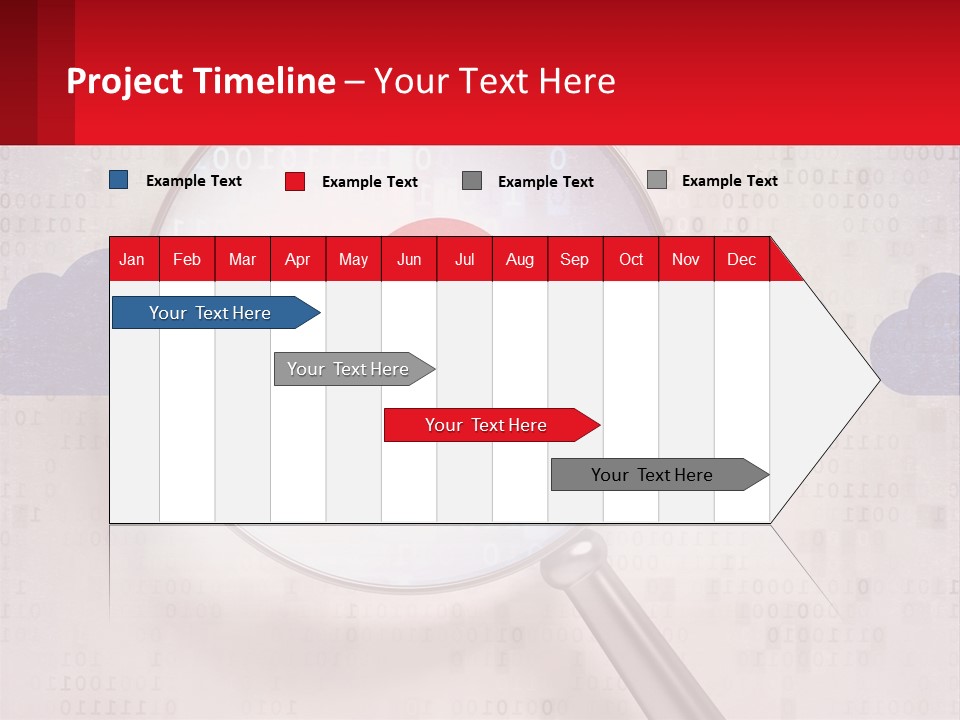 A Magnifying Glass With A Red Cloud On It PowerPoint Template
