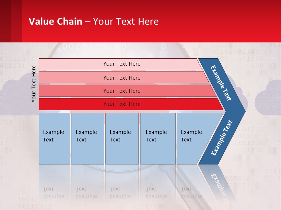 A Magnifying Glass With A Red Cloud On It PowerPoint Template