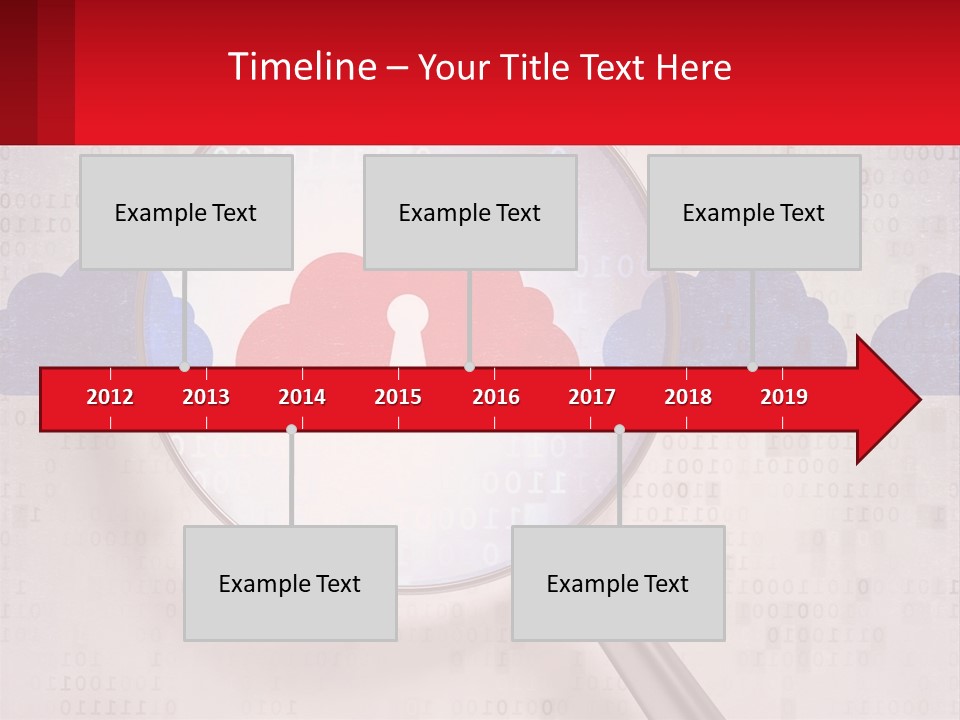 A Magnifying Glass With A Red Cloud On It PowerPoint Template