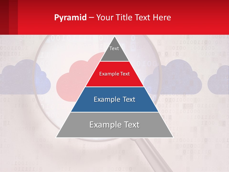 A Magnifying Glass With A Red Cloud On It PowerPoint Template