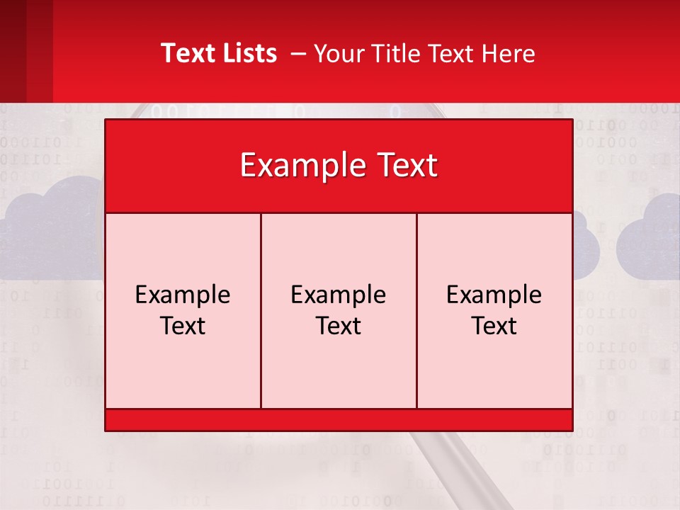 A Magnifying Glass With A Red Cloud On It PowerPoint Template
