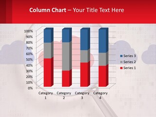 A Magnifying Glass With A Red Cloud On It PowerPoint Template