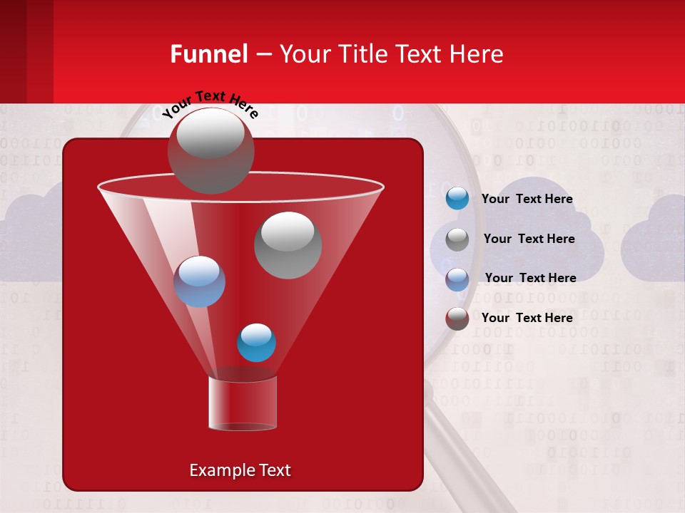 A Magnifying Glass With A Red Cloud On It PowerPoint Template