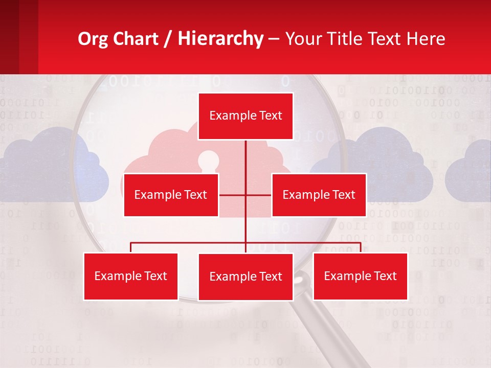 A Magnifying Glass With A Red Cloud On It PowerPoint Template