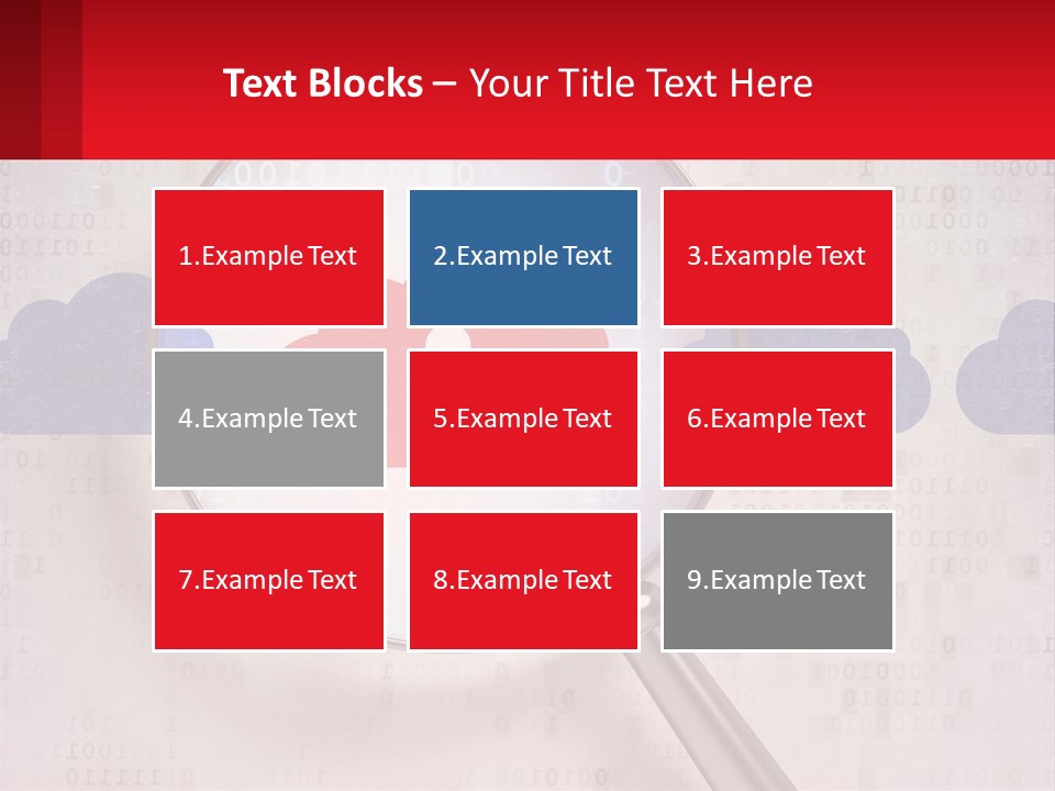 A Magnifying Glass With A Red Cloud On It PowerPoint Template