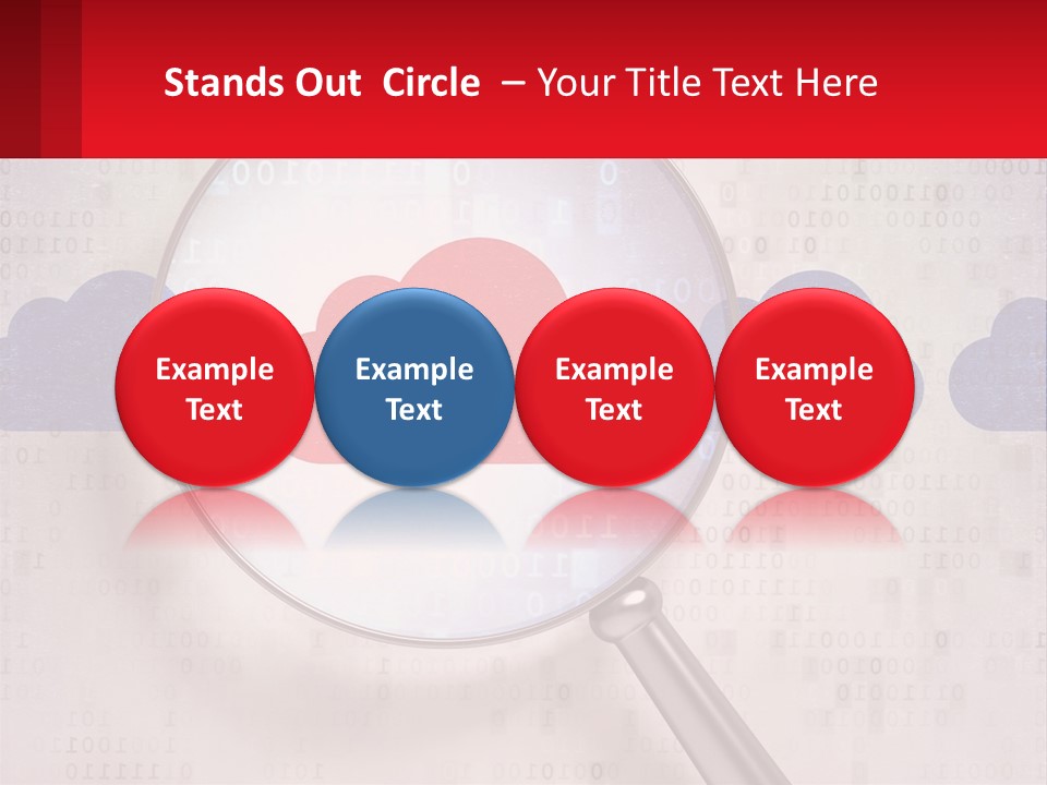 A Magnifying Glass With A Red Cloud On It PowerPoint Template