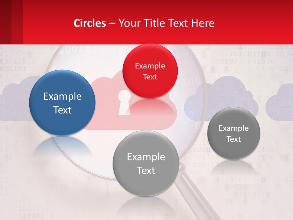 A Magnifying Glass With A Red Cloud On It PowerPoint Template