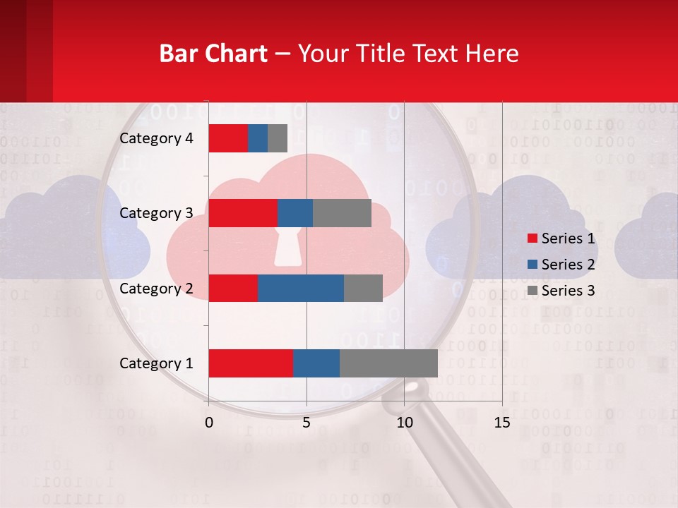 A Magnifying Glass With A Red Cloud On It PowerPoint Template