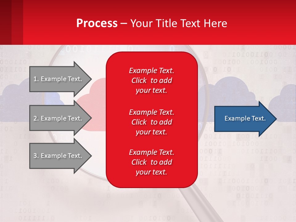 A Magnifying Glass With A Red Cloud On It PowerPoint Template