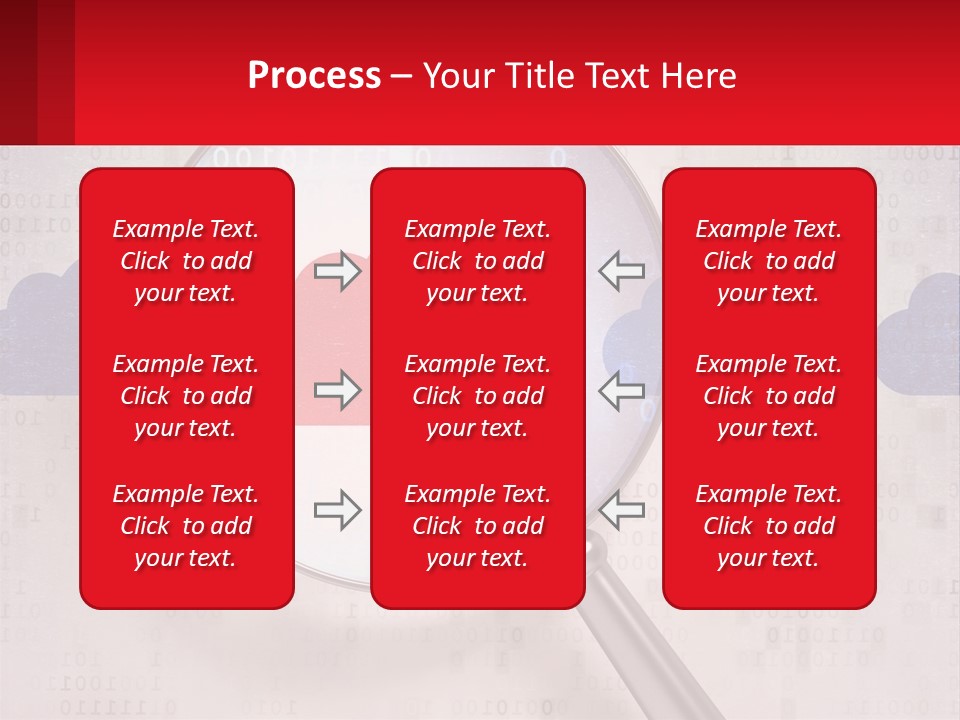 A Magnifying Glass With A Red Cloud On It PowerPoint Template