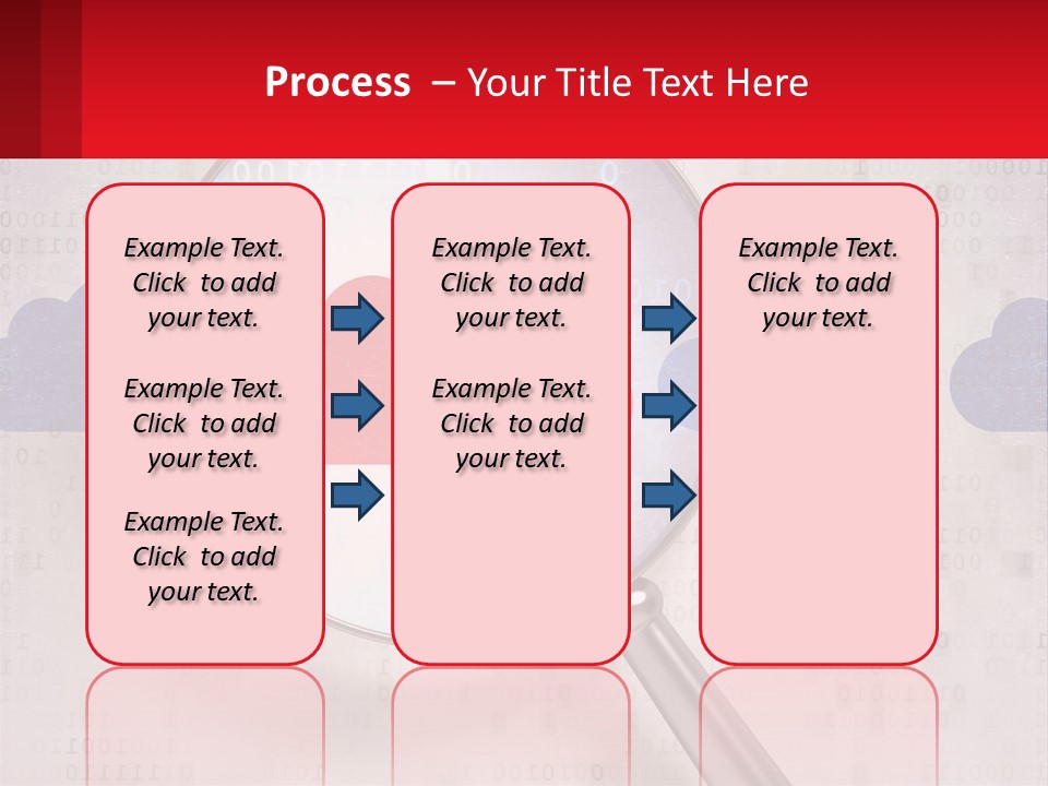 A Magnifying Glass With A Red Cloud On It PowerPoint Template
