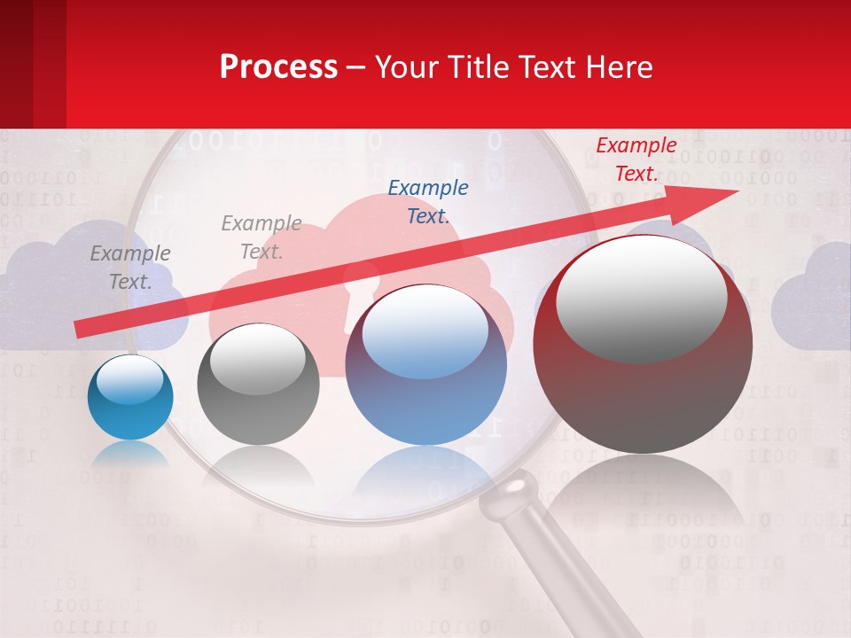 A Magnifying Glass With A Red Cloud On It PowerPoint Template
