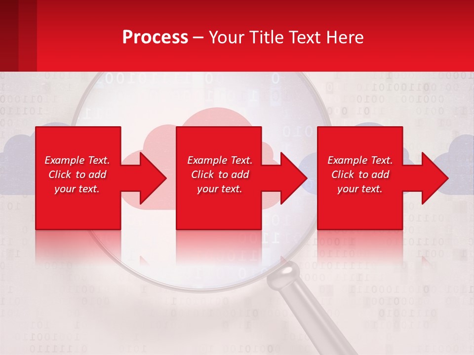 A Magnifying Glass With A Red Cloud On It PowerPoint Template