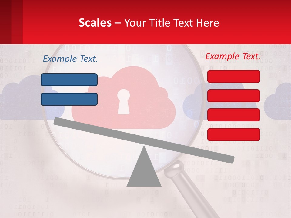 A Magnifying Glass With A Red Cloud On It PowerPoint Template