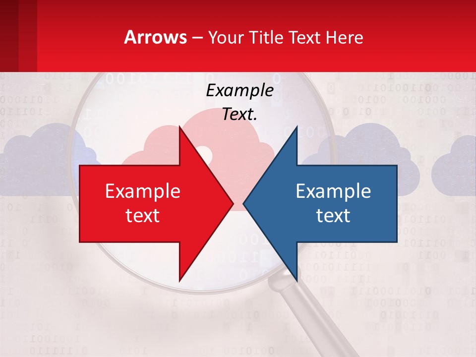 A Magnifying Glass With A Red Cloud On It PowerPoint Template