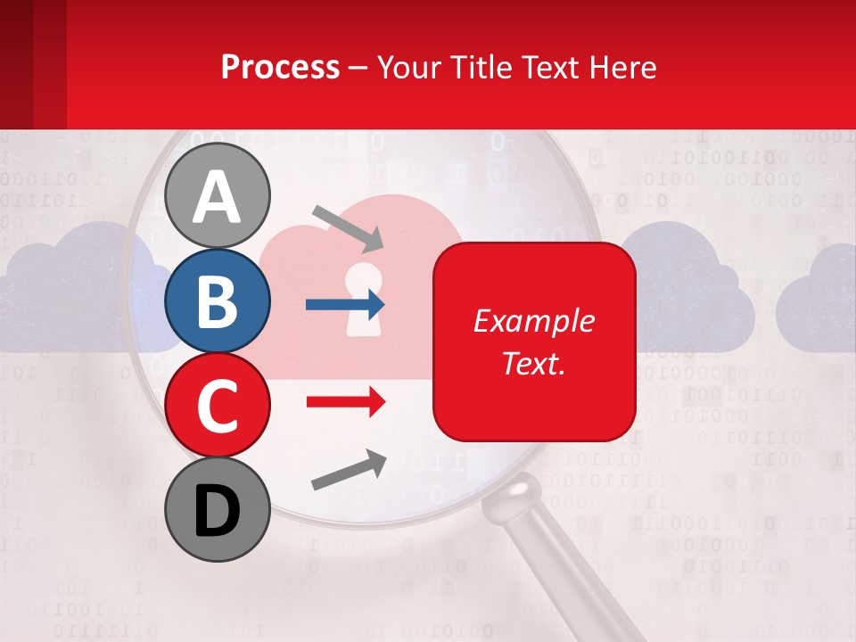 A Magnifying Glass With A Red Cloud On It PowerPoint Template