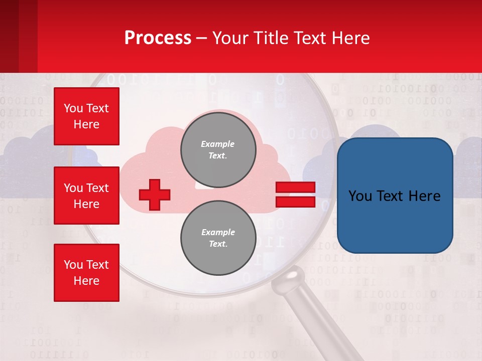 A Magnifying Glass With A Red Cloud On It PowerPoint Template