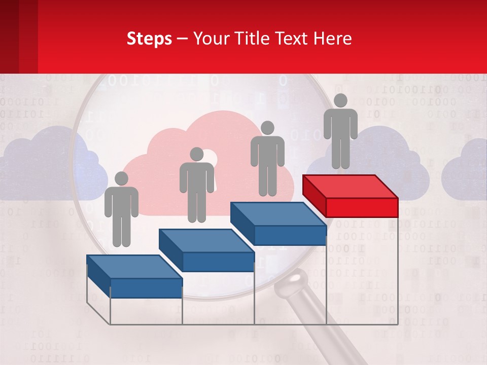 A Magnifying Glass With A Red Cloud On It PowerPoint Template