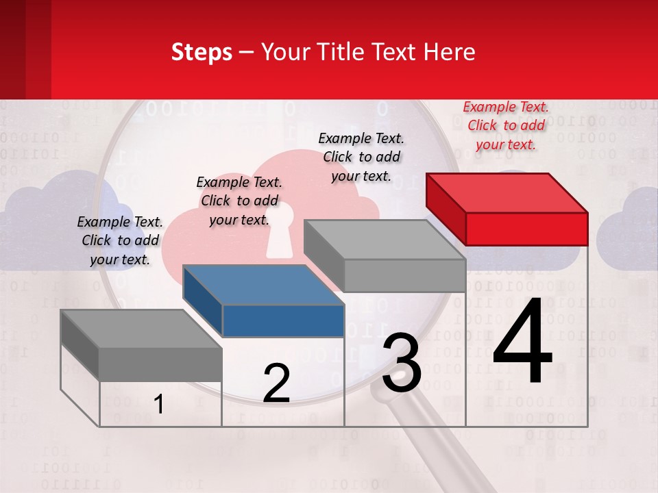 A Magnifying Glass With A Red Cloud On It PowerPoint Template